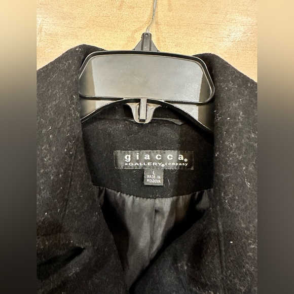 Giacca a gallery company women black wool blend button down pea coat - Picture 10 of 14